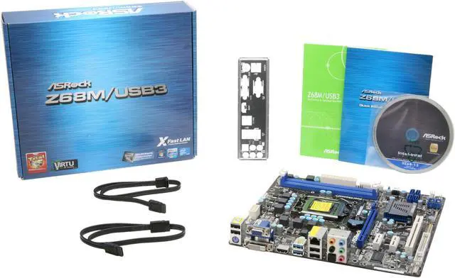 Alt view image 5 of 5 - ASRock Z68M/USB3 LGA 1155 Intel Z68 HDMI USB 3.0 Micro ATX Intel Motherboard