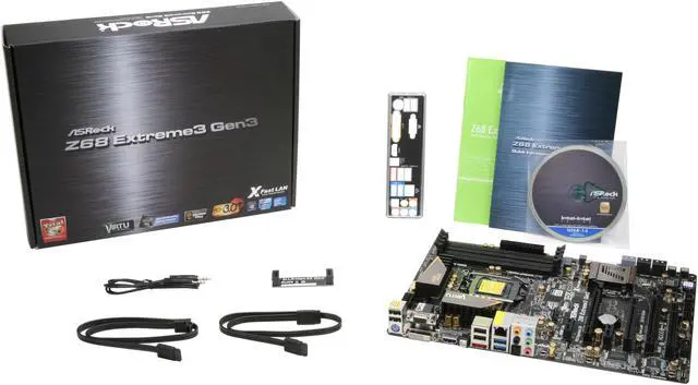Alt view image 5 of 5 - ASRock Z68 Extreme3 Gen3 LGA 1155 Intel Z68 HDMI USB 3.0 ATX Intel Motherboard