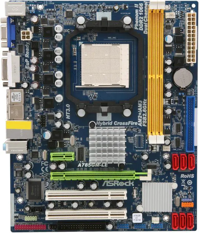Alt view image 3 of 5 - ASRock A785GM-LE AM3/AM2+/AM2 AMD 785G + SB710 Micro ATX AMD Motherboard