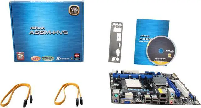 Alt view image 5 of 5 - ASRock A55M-HVS FM1 AMD A55 (Hudson D2) HDMI Micro ATX AMD Motherboard