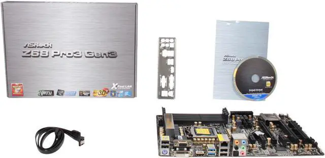 Alt view image 5 of 5 - ASRock Z68 PRO3 GEN3 LGA 1155 Intel Z68 HDMI USB 3.0 ATX Intel Motherboard