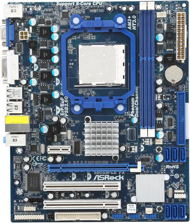 Alt view image 3 of 5 - ASRock 880GM-LE FX AM3+ AMD 880G + SB710 Micro ATX AMD Motherboard