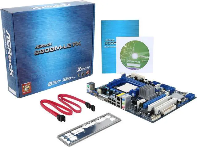 Alt view image 5 of 5 - ASRock 880GM-LE FX AM3+ AMD 880G + SB710 Micro ATX AMD Motherboard