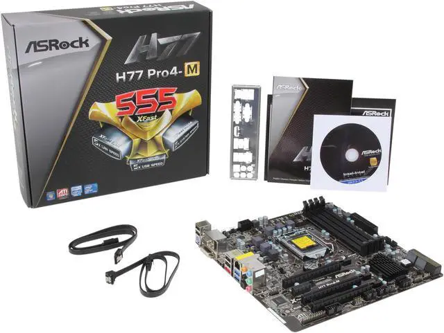 Alt view image 5 of 5 - ASRock H77 Pro4-M LGA 1155 Intel H77 HDMI USB 3.0 Micro ATX Intel Motherboard
