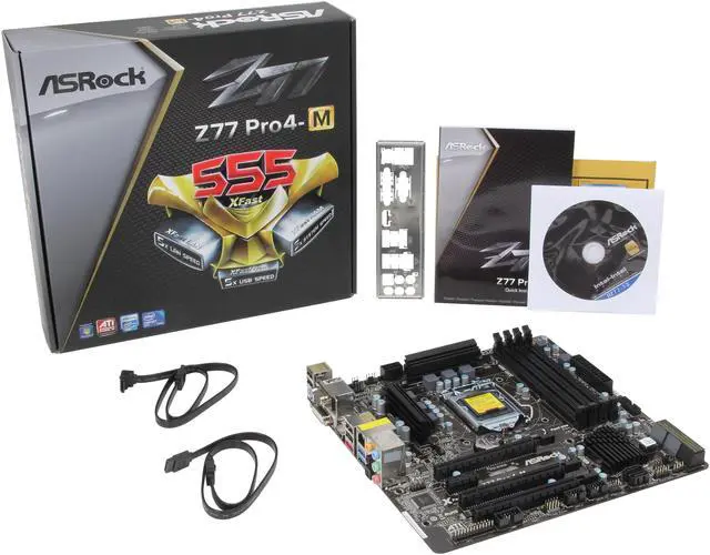 Alt view image 5 of 5 - ASRock Z77 Pro4-M LGA 1155 Intel Z77 HDMI USB 3.0 Micro ATX Intel Motherboard