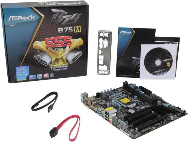 Alt view image 5 of 5 - ASRock B75M LGA 1155 Intel B75 HDMI USB 3.0 Micro ATX Intel Motherboard