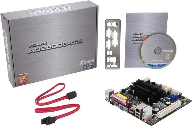 Alt view image 5 of 5 - ASRock AD2500B-ITX Intel Atom D2500 (1.86GHz, dual core) Intel NM10 Mini ITX Motherboard / CPU Combo
