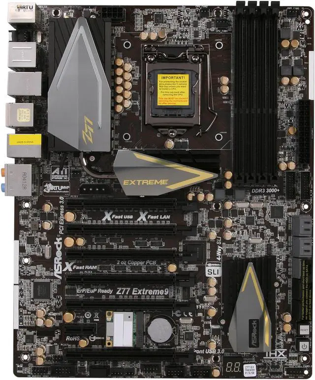 Alt view image 3 of 5 - ASRock Z77 Extreme9 LGA 1155 Intel Z77 HDMI USB 3.0 ATX Intel Motherboard