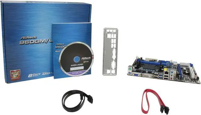 Alt view image 5 of 5 - ASRock 960GM/U3S3 FX 95W Socket AM3+ AMD 760G + SB710 USB 3.0 Micro ATX AMD Motherboard