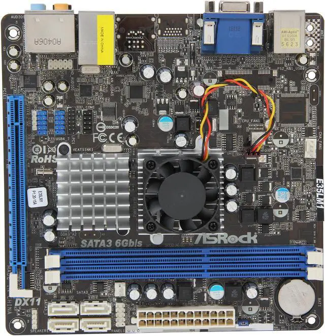 Alt view image 3 of 5 - ASRock E35LM1 AMD E-240 APU AMD A50M Mini ITX Motherboard / CPU Combo