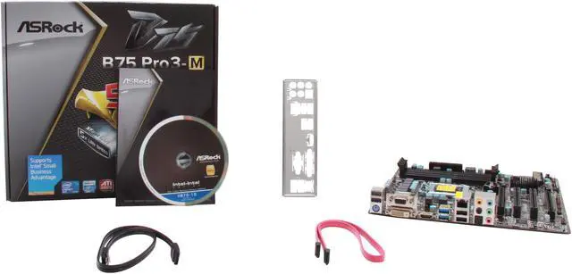 Alt view image 5 of 5 - ASRock B75 PRO3-M LGA 1155 Intel B75 HDMI USB 3.0 Micro ATX Intel Motherboard