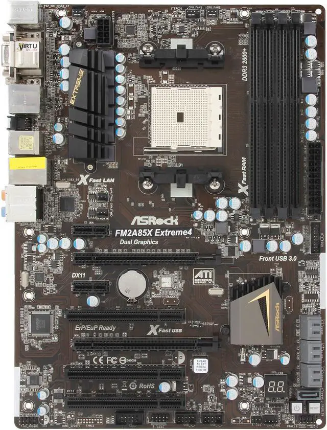 Alt view image 3 of 5 - ASRock FM2A85X Extreme4 FM2 AMD A85X (Hudson D4) USB 3.0 HDMI ATX AMD Motherboard