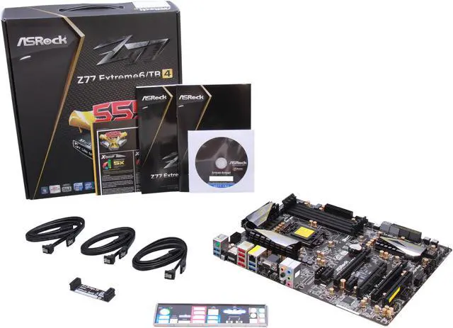 Alt view image 6 of 6 - ASRock Z77 Extreme6/TB4 LGA 1155 Intel Z77 HDMI USB 3.0 ATX Intel Motherboard