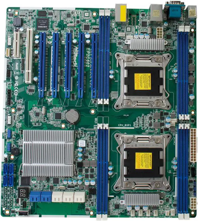Alt view image 3 of 5 - ASRock EP2C602 SSI EEB Server Motherboard Dual LGA 2011 Intel C602 Supports DDR3 1866 / 1600 / 1333 / 1066 R / LR ECC and UDIMM