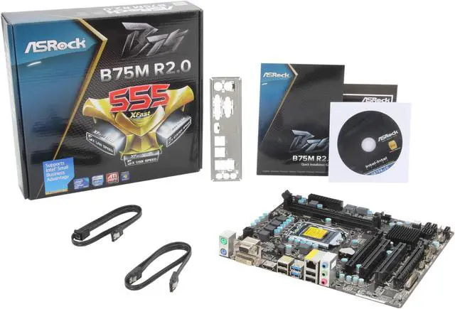 Alt view image 5 of 5 - ASRock B75M R2.0 LGA 1155 Intel B75 HDMI USB 3.0 Micro ATX Intel Motherboard with UEFI BIOS
