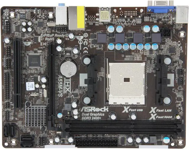 Alt view image 3 of 5 - ASRock A55M-VS FM1 AMD A55 (Hudson D2) Micro ATX AMD Motherboard