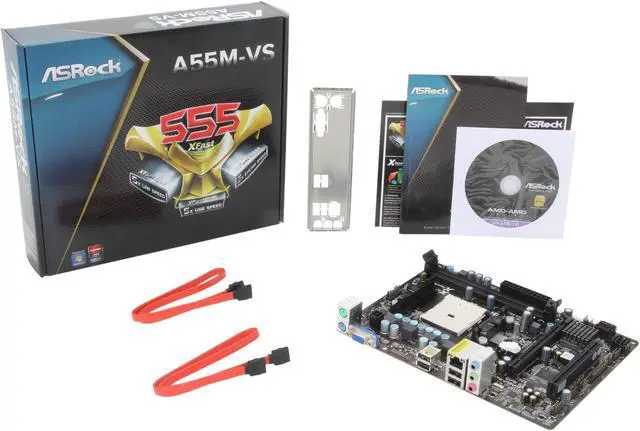Alt view image 5 of 5 - ASRock A55M-VS FM1 AMD A55 (Hudson D2) Micro ATX AMD Motherboard