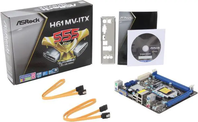 Alt view image 5 of 5 - ASRock H61MV-ITX LGA 1155 Intel H61 HDMI Mini ITX Intel Motherboard