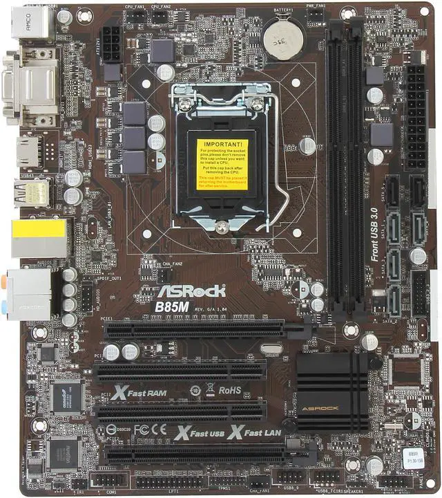 Alt view image 4 of 5 - ASRock B85M LGA 1150 Intel B85 HDMI USB 3.0 Micro ATX Intel Motherboard