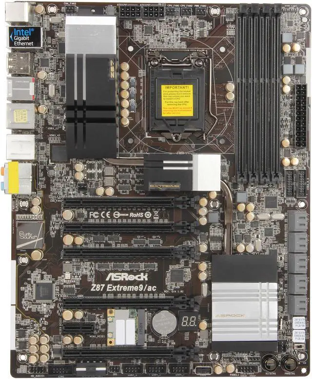 Alt view image 3 of 5 - ASRock Z87 Extreme9/ac LGA 1150 Intel Z87 HDMI USB 3.0 ATX Intel Motherboard