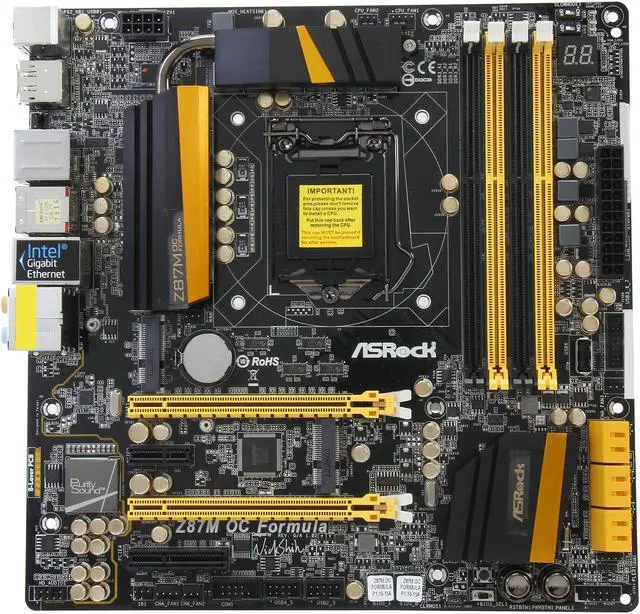 Alt view image 3 of 5 - ASRock Z87M OC Formula LGA 1150 Intel Z87 HDMI USB 3.0 Micro ATX Intel Motherboard