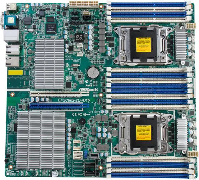 Alt view image 3 of 5 - AsRock Rack EP2C602-2L+/D16 SSI EEB Server Motherboard Dual LGA 2011 Intel C602 DDR3 1866 / 1600 / 1333 / 1066 R / LR ECC and UDIMM