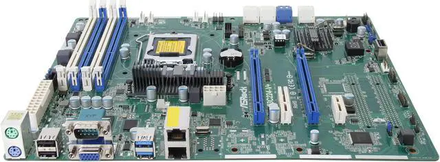 Alt view image 2 of 5 - ASRock E3C224-V+ ATX Server Motherboard LGA 1150 Intel C224 DDR3 1600/1333