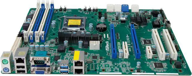 Alt view image 2 of 5 - AsRock Rack E3C224 ATX Server Motherboard LGA 1150 Intel C224 DDR3 1600 / 1333 ECC UDIMM