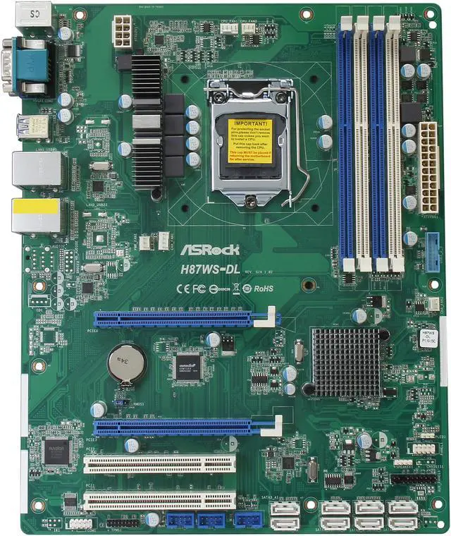 Alt view image 3 of 5 - AsRock Rack H87WS-DL ATX Server Motherboard LGA 1150 Intel H87 DDR3 1600 / 1333