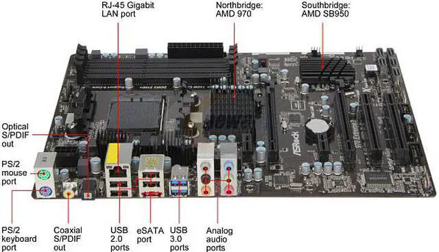 Alt view image 2 of 4 - ASRock 970 EXTREME3 AM3+ AMD 970 USB 3.0 ATX AMD Motherboard