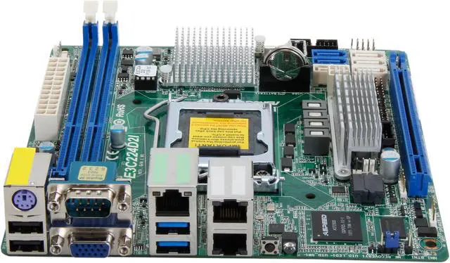 Alt view image 3 of 5 - AsRock Rack E3C224D2I Mini ITX Server Motherboard LGA 1150 Intel C224 DDR3 1600 / 1333 ECC UDIMM memory