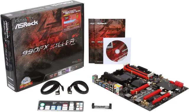Alt view image 5 of 5 - ASRock ASRock Fatal1ty Gaming Fatal1ty 990FX Killer AM3+/AM3 AMD 990FX + AMD SB950 USB 3.0 ATX AMD Gaming Motherboard