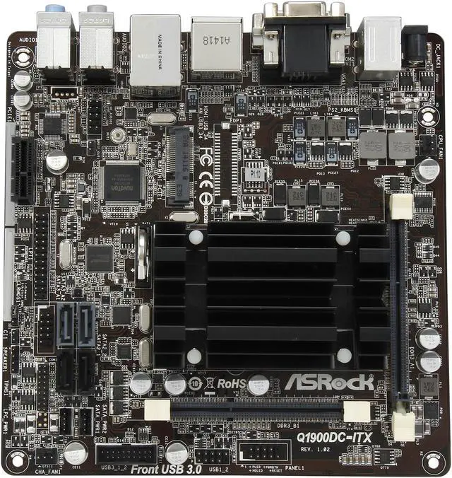 Alt view image 4 of 5 - ASRock Q1900DC-ITX Intel Celeron J1900 Motherboard / CPU / VGA Combo