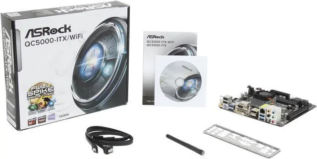 Alt view image 5 of 5 - ASRock QC5000-ITX/WiFi AMD FT3 Kabini A4-5000 Quad-Core APU Mini ITX Motherboard / CPU / VGA Combo