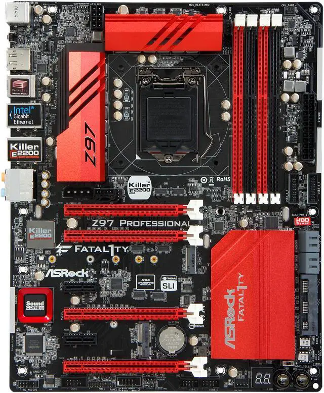 Alt view image 4 of 5 - ASRock Fatal1ty Z97 Professional LGA 1150 Intel Z97 HDMI USB 3.0 ATX Intel Motherboard