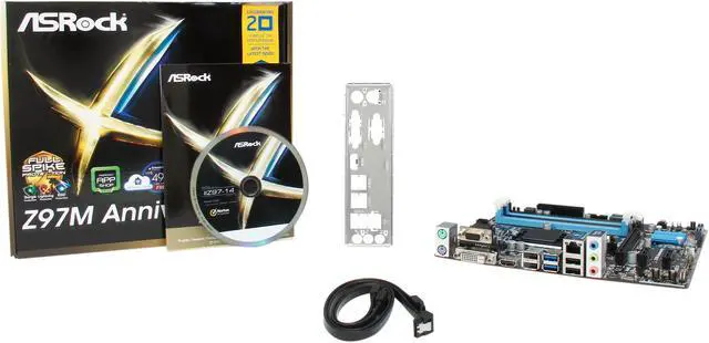 Alt view image 5 of 5 - ASRock Z97M Anniversary LGA 1150 Intel Z97 HDMI USB 3.0 Micro ATX Intel Motherboard