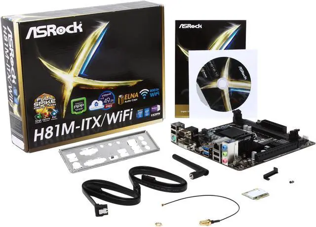 Alt view image 5 of 5 - ASRock H81M-ITX/WIFI LGA 1150 Intel H81 HDMI USB 3.0 Mini ITX Intel Motherboard