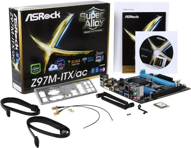 Alt view image 5 of 5 - ASRock Z97M-ITX/AC LGA 1150 Intel Z97 HDMI USB 3.0 Mini ITX Intel Motherboard