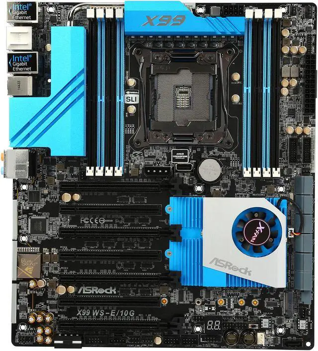 Alt view image 3 of 5 - ASRock X99 WS-E/10G LGA 2011-v3 Intel X99 USB 3.0 Extended ATX Intel Motherboard