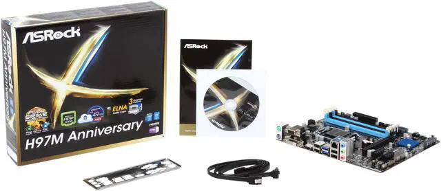 Alt view image 5 of 5 - ASRock H97M Anniversary LGA 1150 Intel H97 HDMI USB 3.0 Micro ATX Intel Motherboard