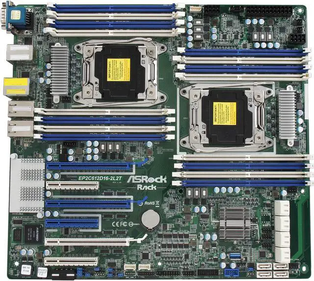 Alt view image 3 of 5 - ASRock EP2C612D16-2L2T SSI EEB Server Motherboard Dual Socket LGA 2011 R3