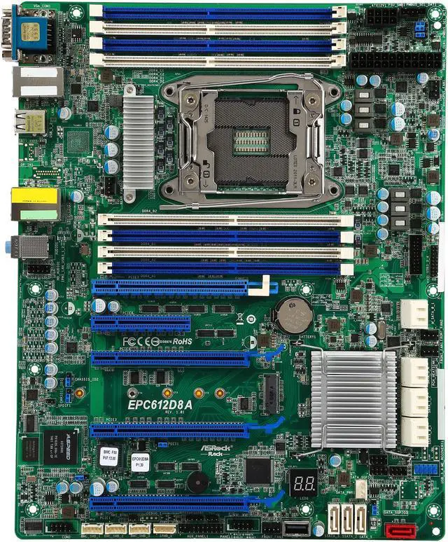 Alt view image 3 of 5 - AsRock Rack EPC612D8A ATX Server Motherboard Socket LGA 2011 R3 Intel C612
