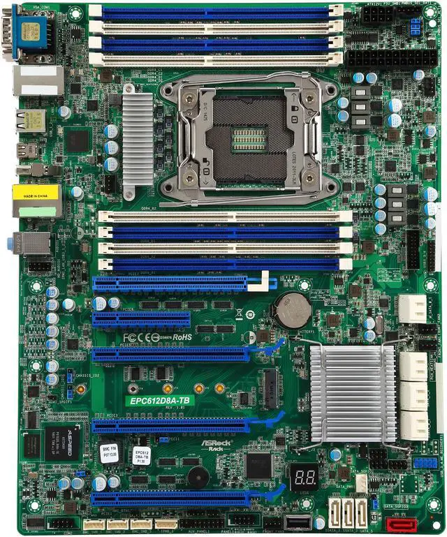Alt view image 3 of 5 - ASRock EPC612D8A-TB SSI ATX Server Motherboard Socket LGA 2011 R3