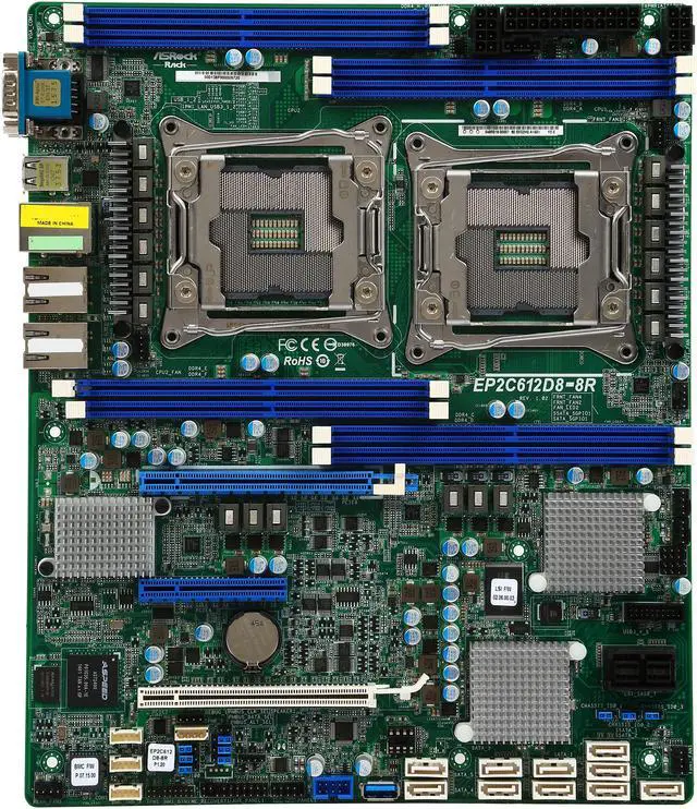 Alt view image 3 of 5 - ASRock EP2C612D8-8R SSI ATX Server Motherboard Dual Socket LGA 2011 R3
