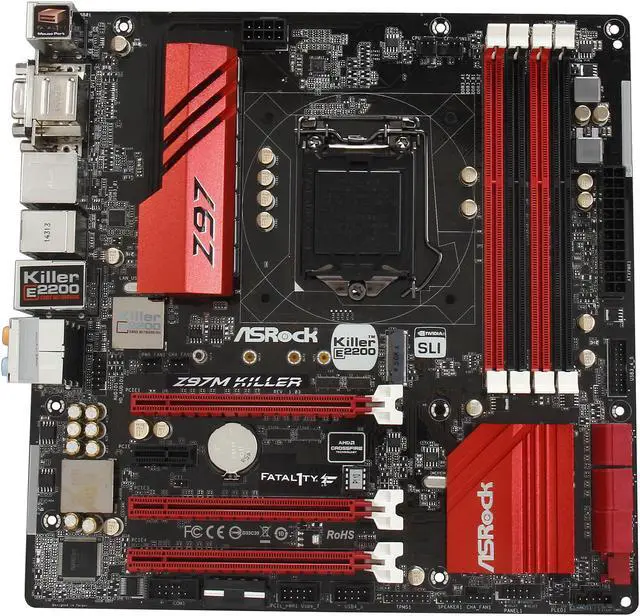 Alt view image 3 of 5 - ASRock ASRock Fatal1ty Gaming Fatal1ty Z97M Killer LGA 1150 Intel Z97 HDMI USB 3.0 Micro ATX Intel Motherboard