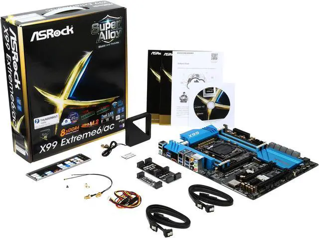 Alt view image 5 of 5 - ASRock X99 Extreme6/ac LGA 2011-v3 Intel X99 USB 3.0 ATX Intel Motherboard