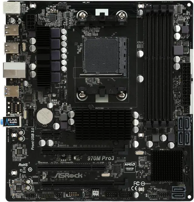 Alt view image 5 of 7 - ASRock 970M Pro3 AM3+/AM3 AMD 970 + AMD SB950 6 x SATA 6Gb/s USB 3.0 Micro ATX AMD Motherboard