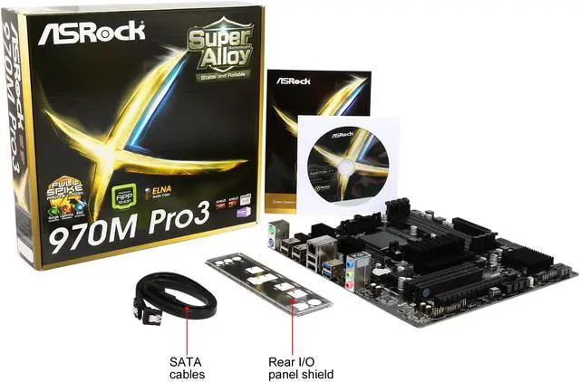 Alt view image 8 of 7 - ASRock 970M Pro3 AM3+/AM3 AMD 970 + AMD SB950 6 x SATA 6Gb/s USB 3.0 Micro ATX AMD Motherboard