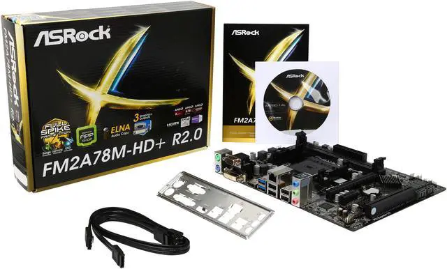 Alt view image 5 of 5 - ASRock FM2A78M-HD+ R2.0 FM2+ / FM2 AMD A78 FCH (Bolton-D3) USB 3.0 HDMI Micro ATX AMD Motherboard