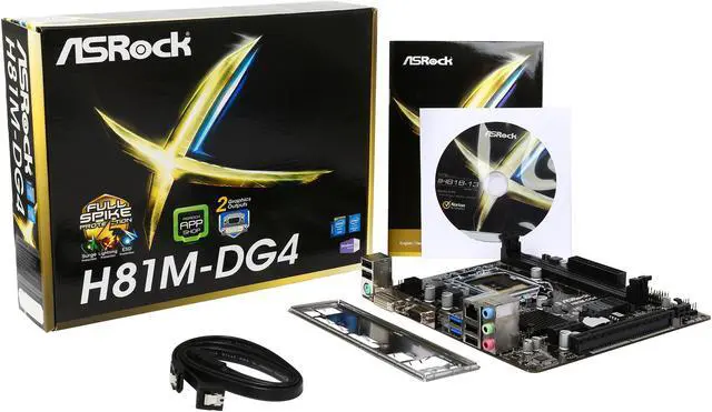 Alt view image 5 of 5 - ASRock H81M-DG4 LGA 1150 Intel H81 USB 3.0 Micro ATX Intel Motherboard